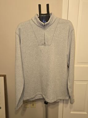 Eddie Bauer Gray Fleece 1/4 Zip Pullover Tall L Womens Cozy